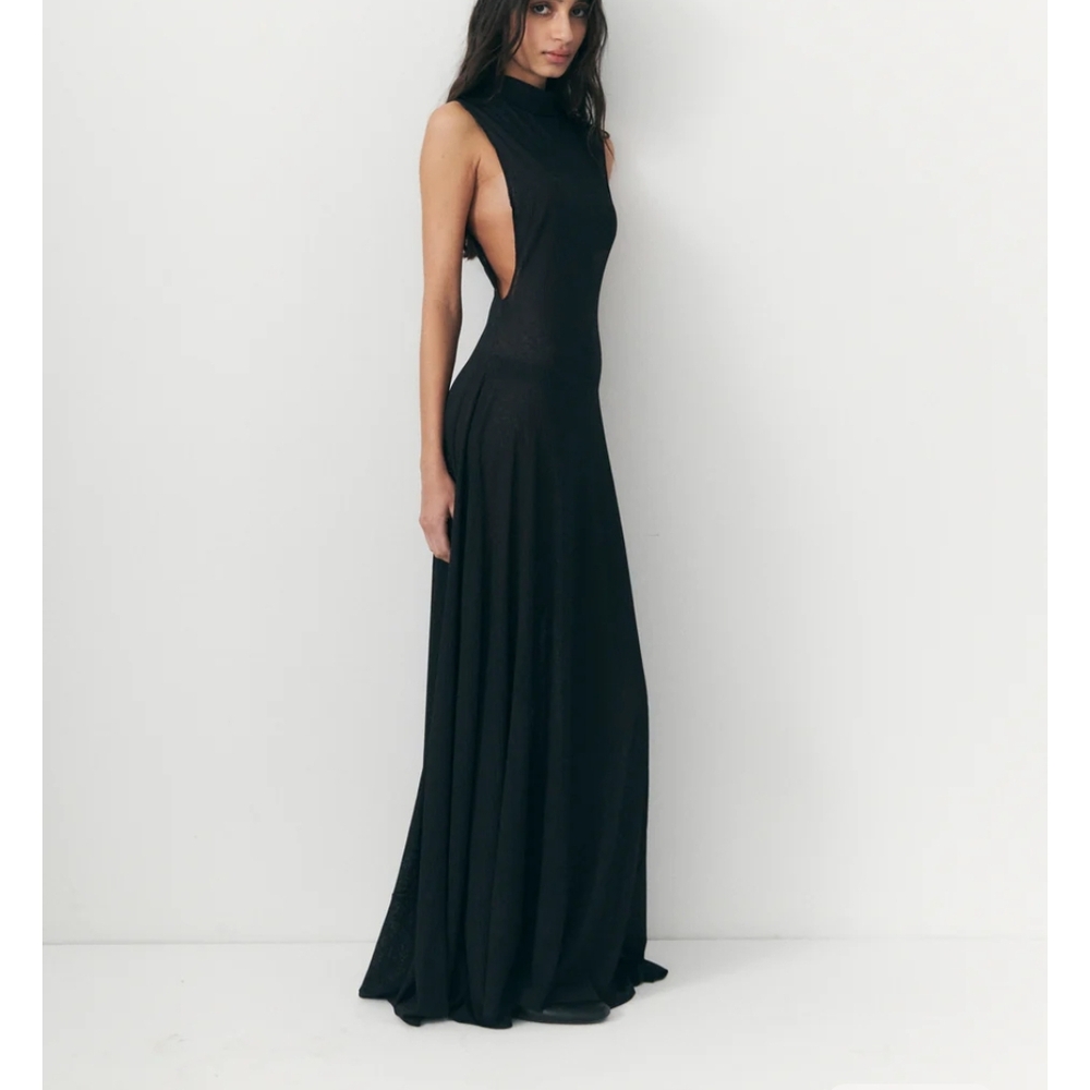 Black Halter Cut Out Maya Maxi Dress